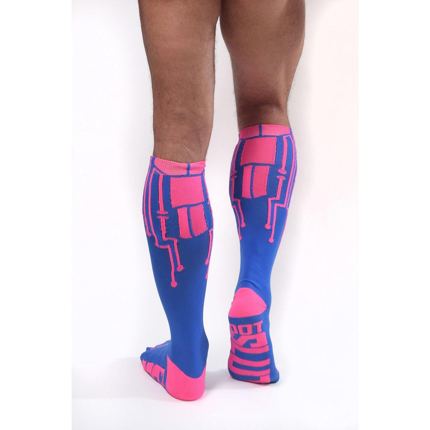 CyberTech Socks | NEON PINK + BLUE