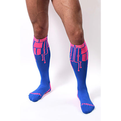 CyberTech Socks | NEON PINK + BLUE