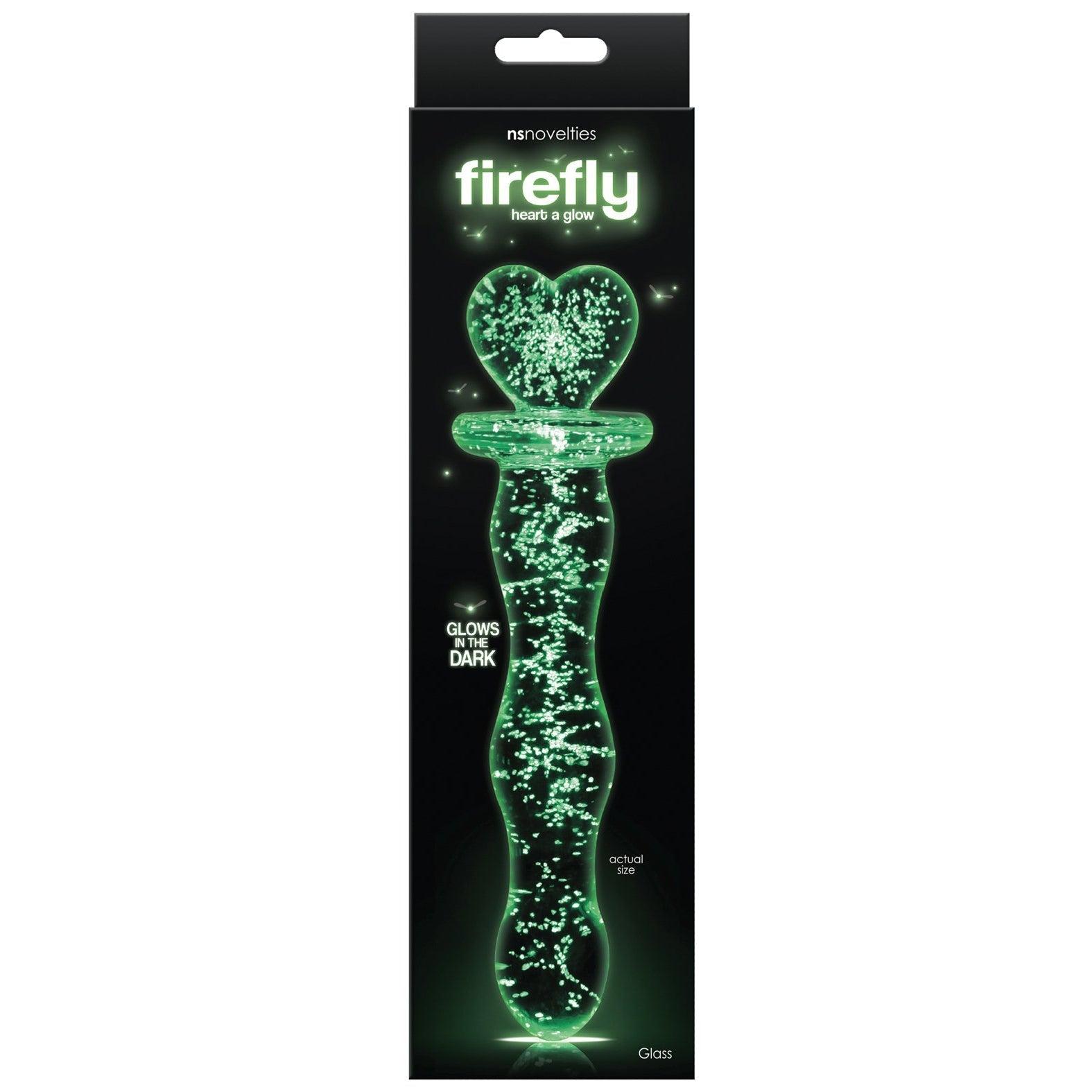 Firefly Heart a Glow Glass Dildo