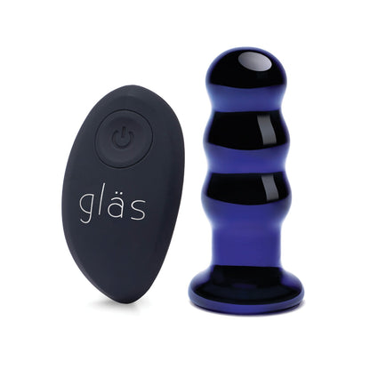 Plug anal con cuentas y vibración recargable de 3,5" Glas