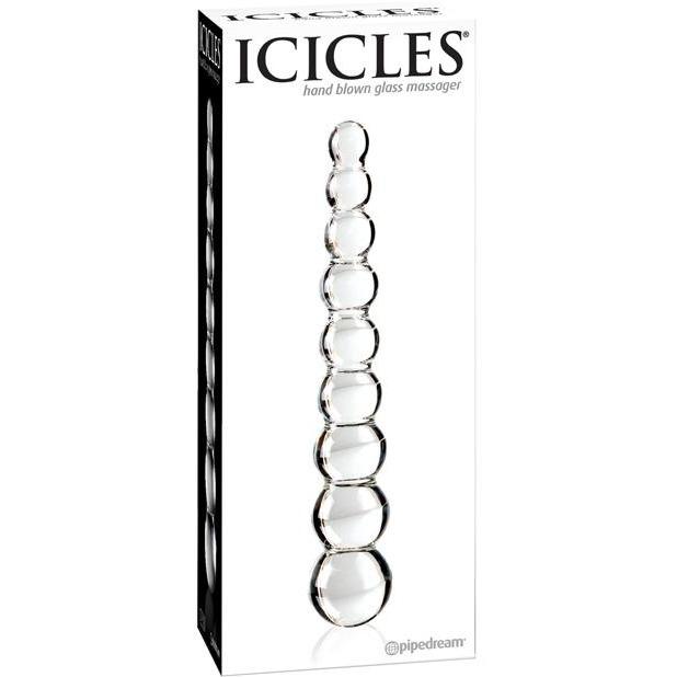 Icicles No. 2 Hand Blown Glass Massager - Rippled
