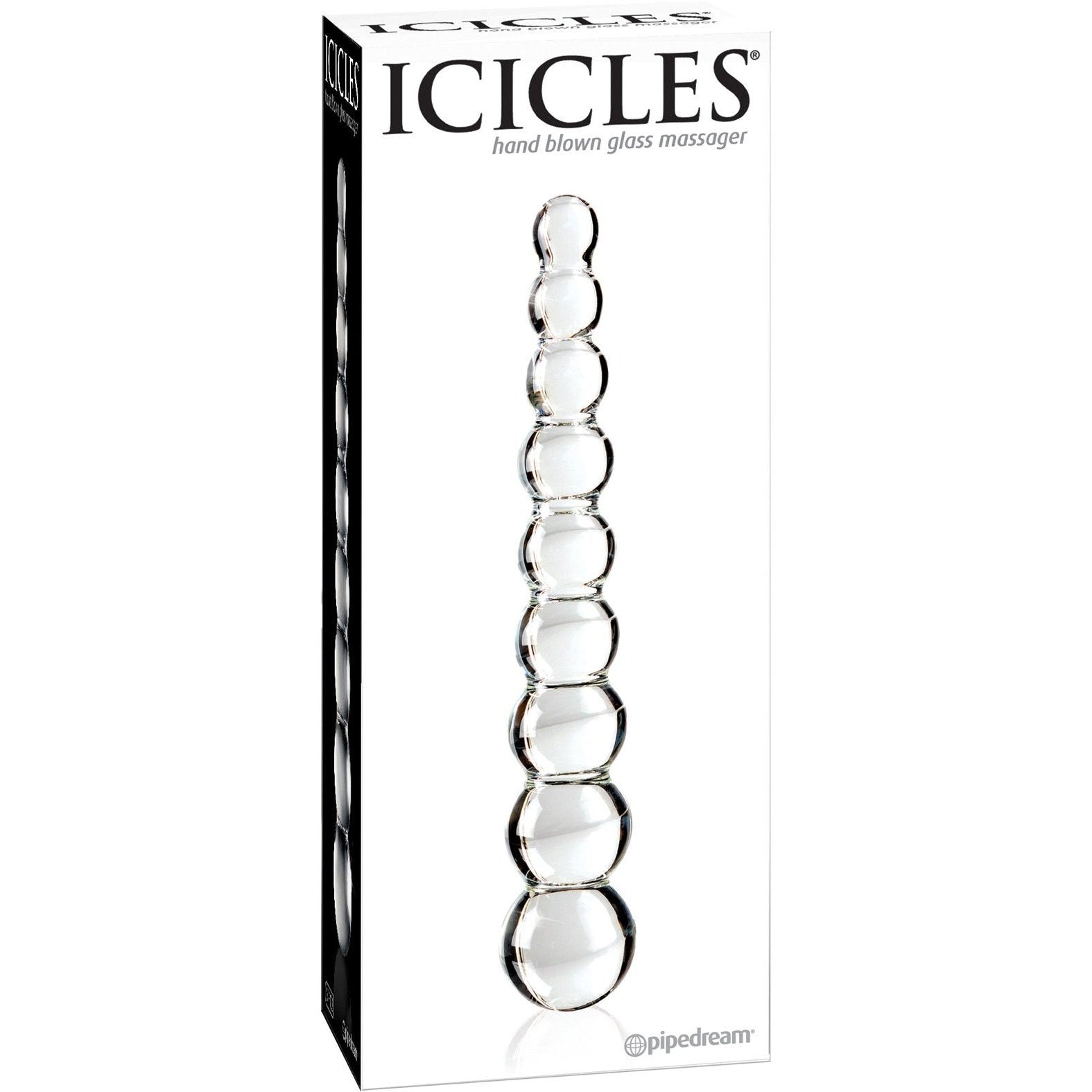 Icicles No. 2 Hand Blown Glass Massager - Rippled