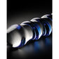 Icicles No. 5 Hand Blown Glass Massager - Clear w/Blue Swirls