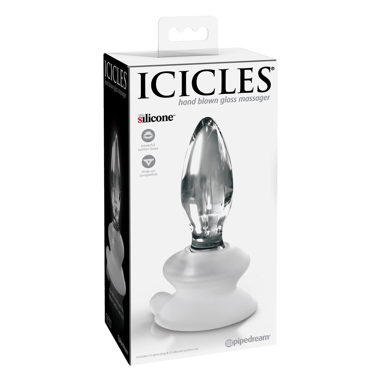 Icicles No. 91 Hand Blown Glass Butt Plug with Suction Cup