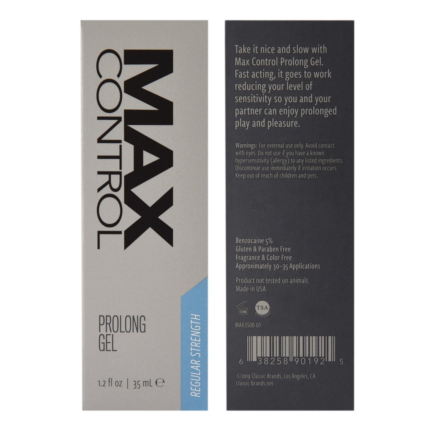 Max Control Prolong Gel Regular Strength - 1.2 oz