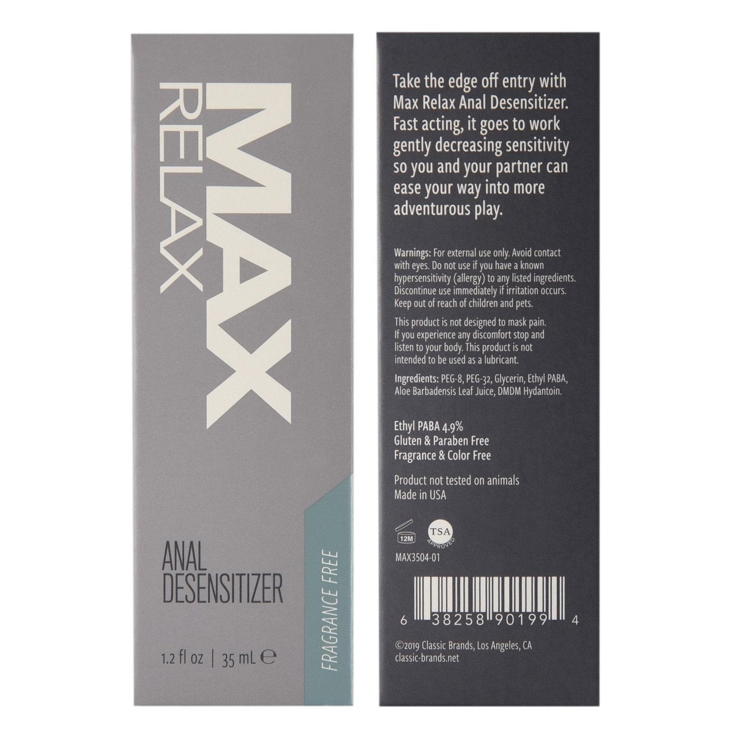 Max Relax Anal Desensitizer - 1.2 oz