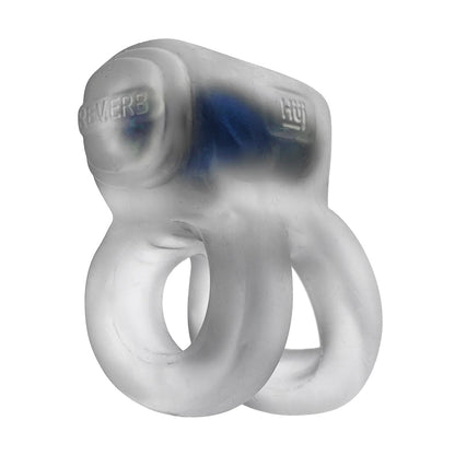 Hunky Junk Revhammer Shaft Vibe Ring - Clear Ice With Blue Vibe