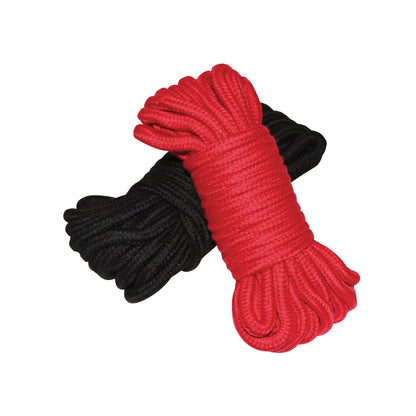 Paquete de 2 cuerdas Bondage Shibari de algodón Plesur - Negro y rojo