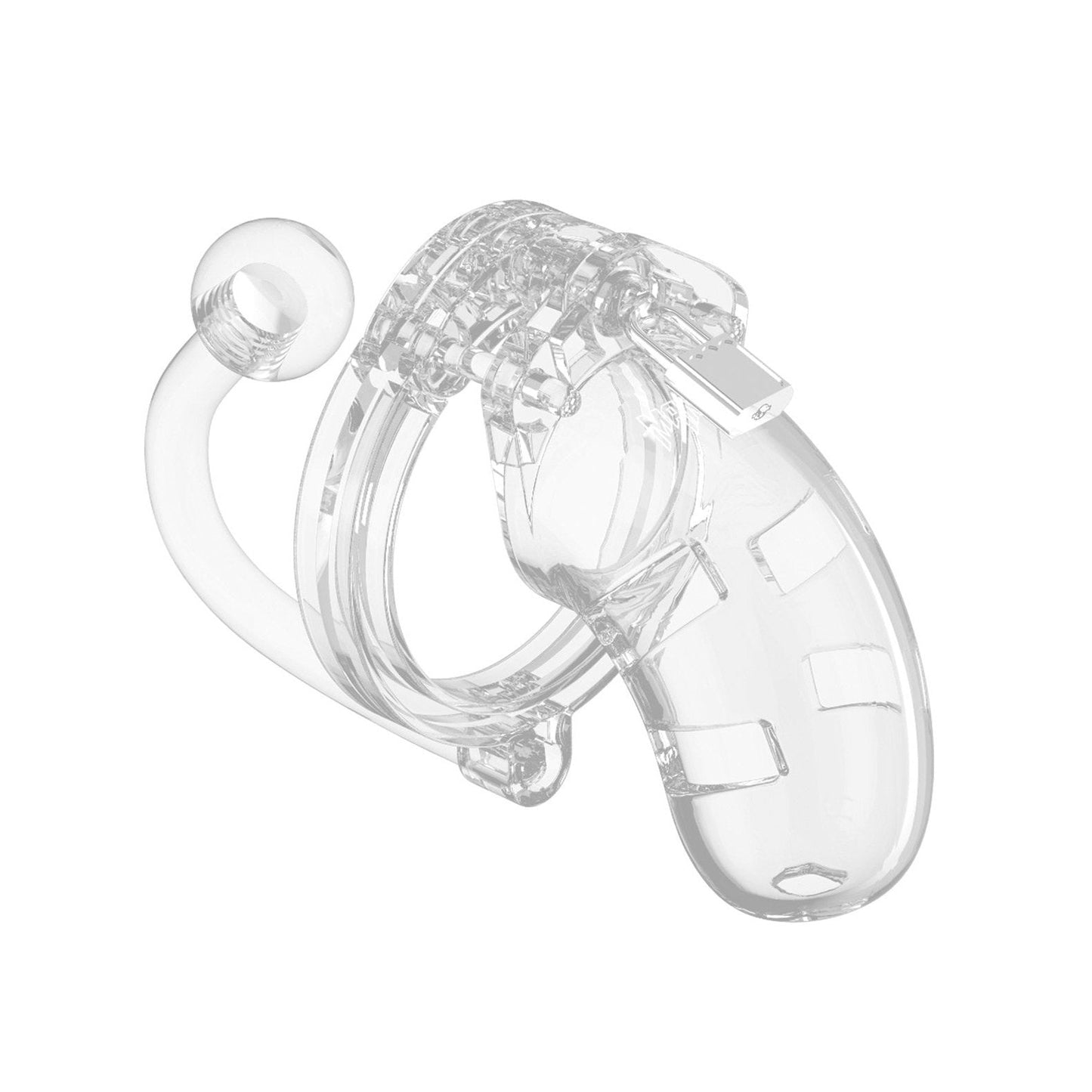 Shots Man Cage Chastity 3.5 Cock Cage with Plug Model 10
