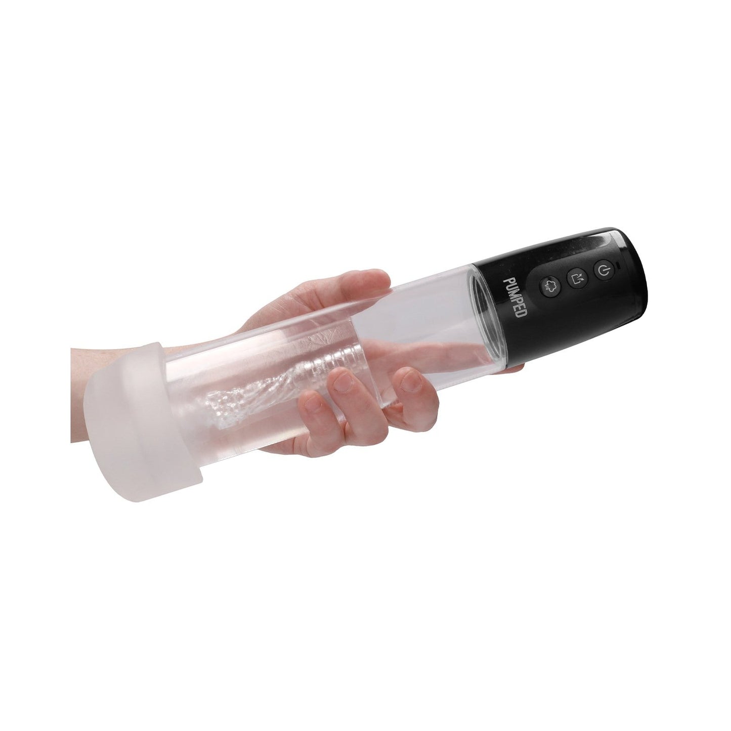 Shots Pumped Automatic Cyber Pump Masturbation Sleeve w/ Free Silicone Cock Ring