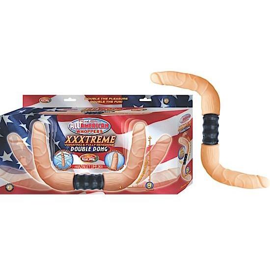 All American Whoppers XXXtreme Vibrating & Bendable Double Dong