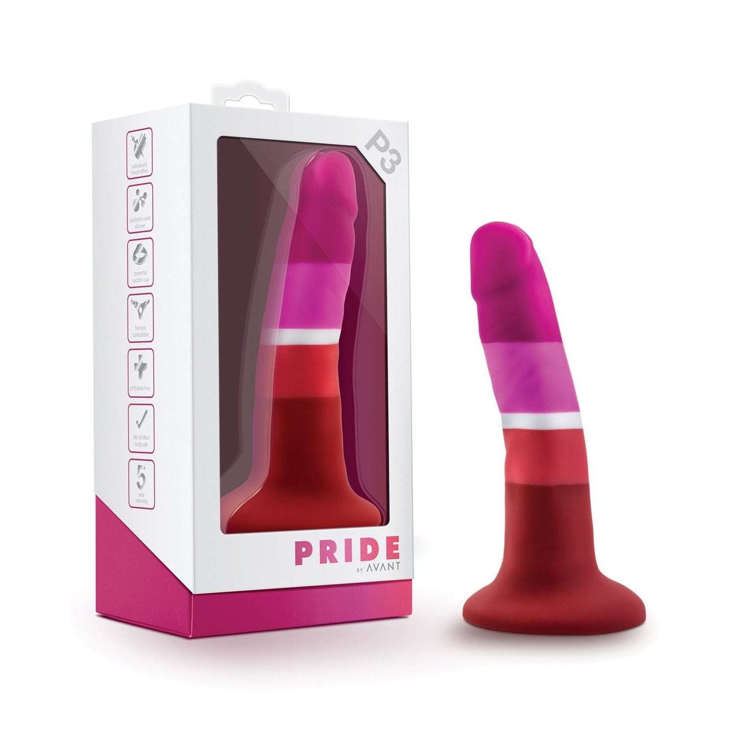 Blush Avant P3 Silicone Plug - Lesbian Pride
