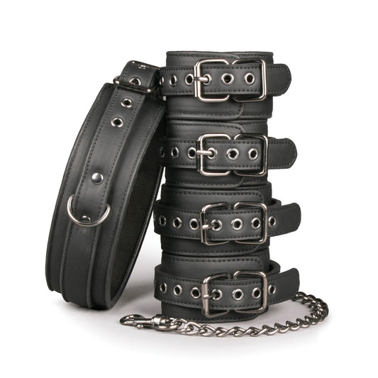 Easy Toys Fetish Set with Collar Ankle & Wrist Cuffs