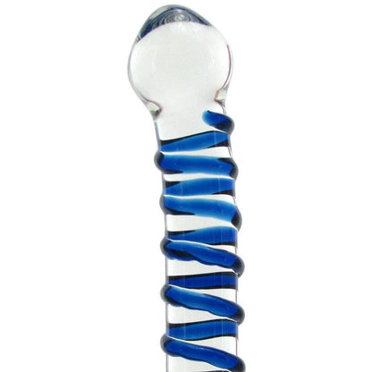 Glas Blue Spiral Glass Dildo