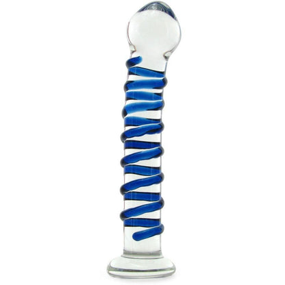 Glas Blue Spiral Glass Dildo