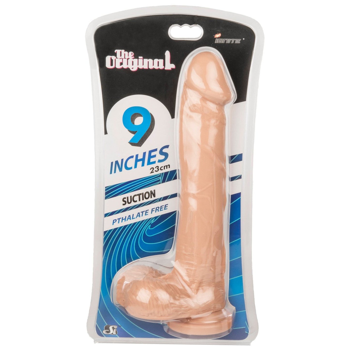 Ignite 9" Suction Cup Dong w/Balls - Flesh
