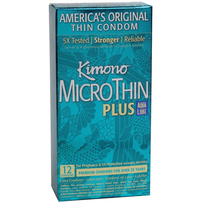 Kimono Micro Thin Aqua Lube Condom - Box of 12