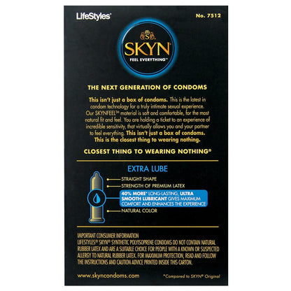 Lifestyles SKYN Extra Lubricated Condoms - Box of 12