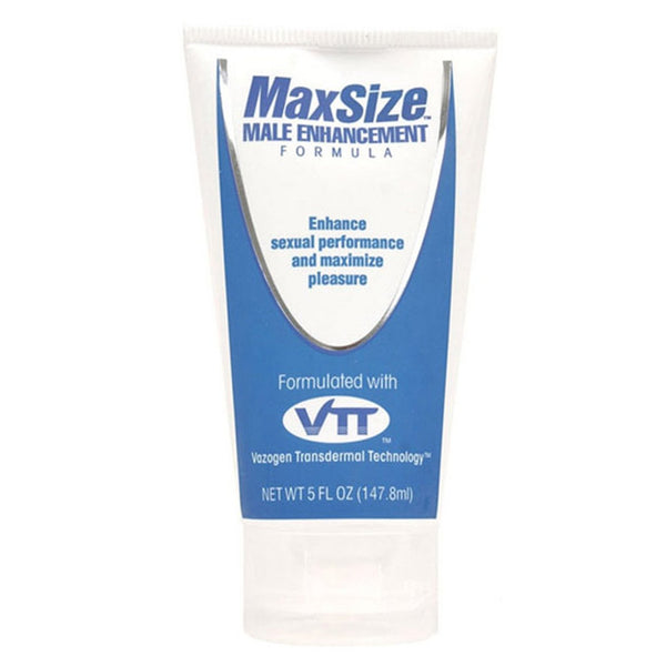 The Max Size Male Enhancement Cream - 5 oz tube uses Vazogen Transdermal Technology to enhance sexual performance and achieve fuller, thicker erections for increased pleasure.