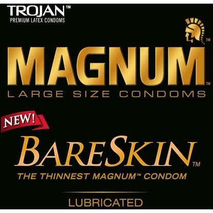 New Trojan Magnum Bareskin Condoms - Box of 10