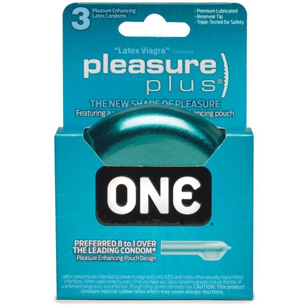 ONE Pleasure Plus Condoms - Can of 3