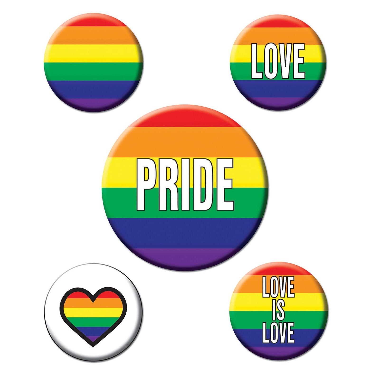 Rainbow Rainbow Party Buttons