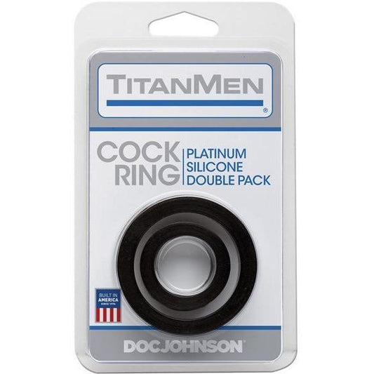 Titanmen Platinum Silicone Cock Ring - Pack of 2